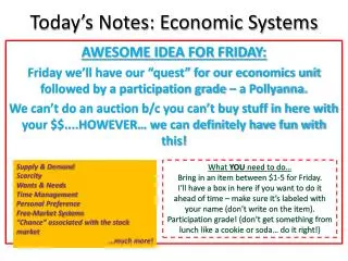 today s notes economic systems