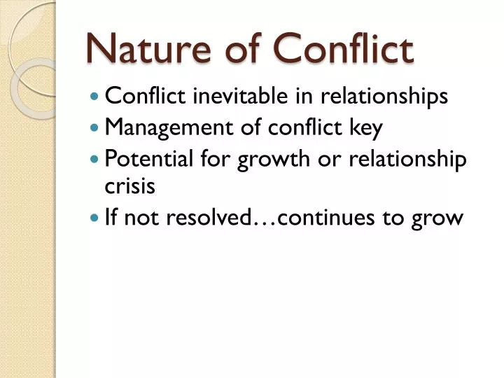 nature of conflict