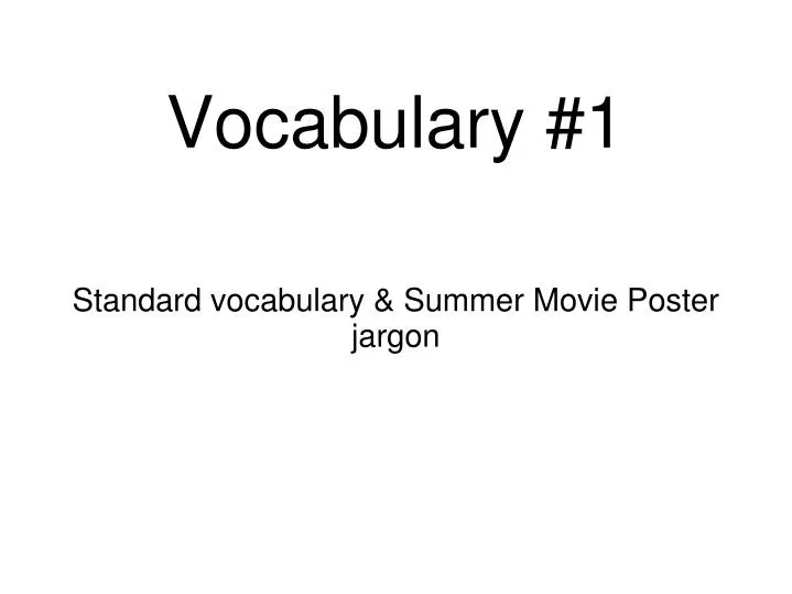 standard vocabulary summer movie poster jargon