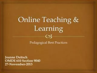 Online Teaching &amp; Learning