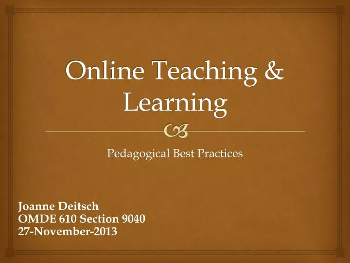 online teaching learning