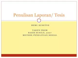 penulisan laporan tesis
