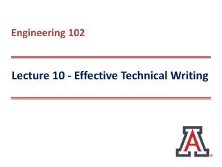Lecture 10 - Effective Technical Writing