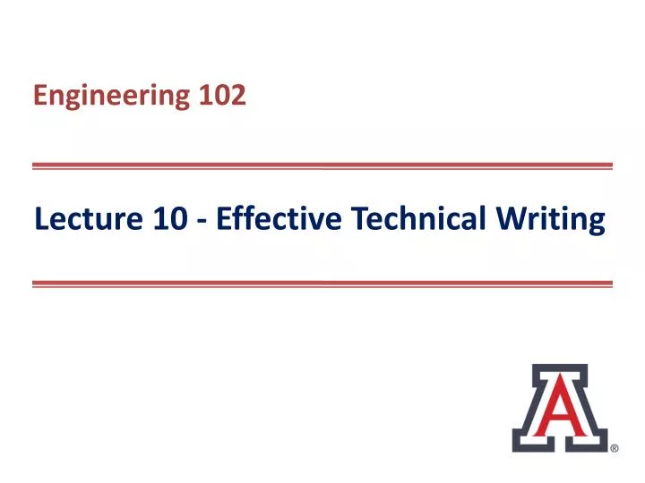 lecture 10 effective technical writing