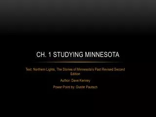 Ch. 1 Studying Minnesota