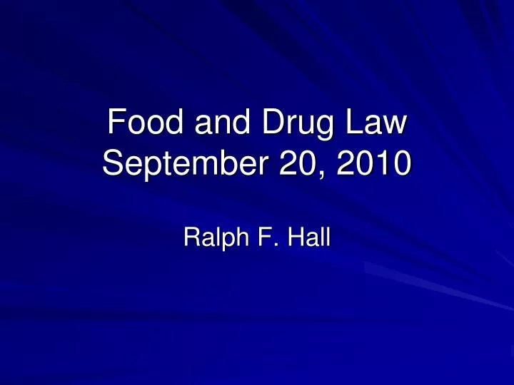 food and drug law september 20 2010
