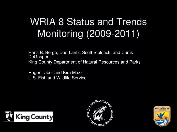 wria 8 status and trends monitoring 2009 2011