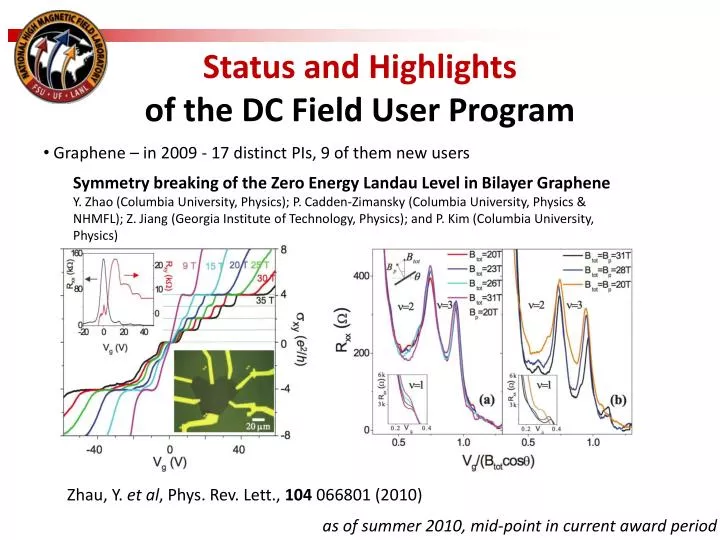 status and highlights of the dc field user program