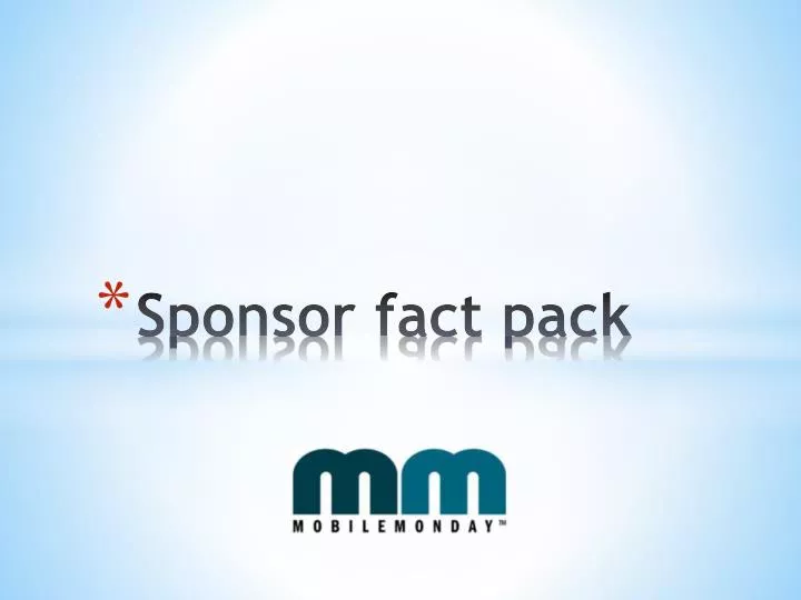 sponsor fact pack