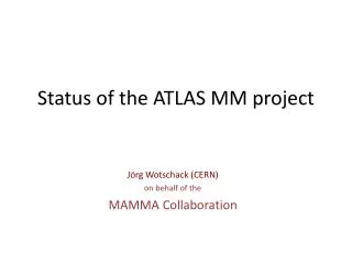Status of the ATLAS MM project