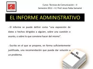 el informe administrativo