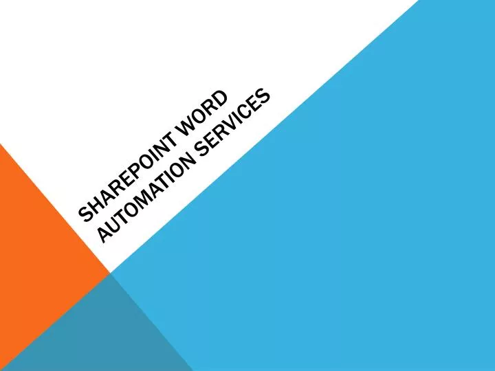 sharepoint word automation services