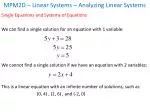 MPM2D – Linear Systems – Analyzing Linear Systems - slide 1
