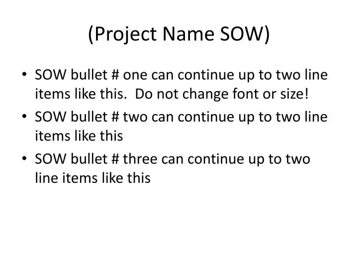 project name sow