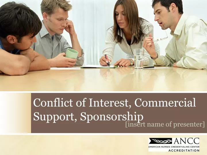 conflict of interest commercial support sponsorship
