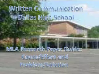 Written Communication Dallas High School