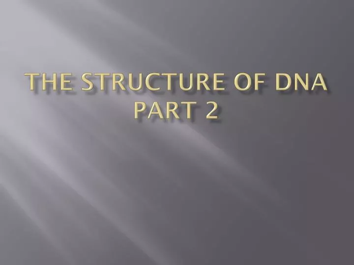 the structure of dna part 2