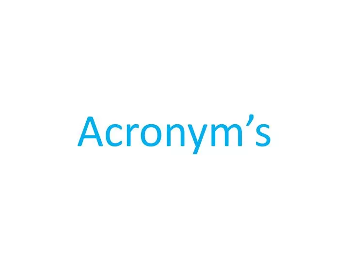 acronym s