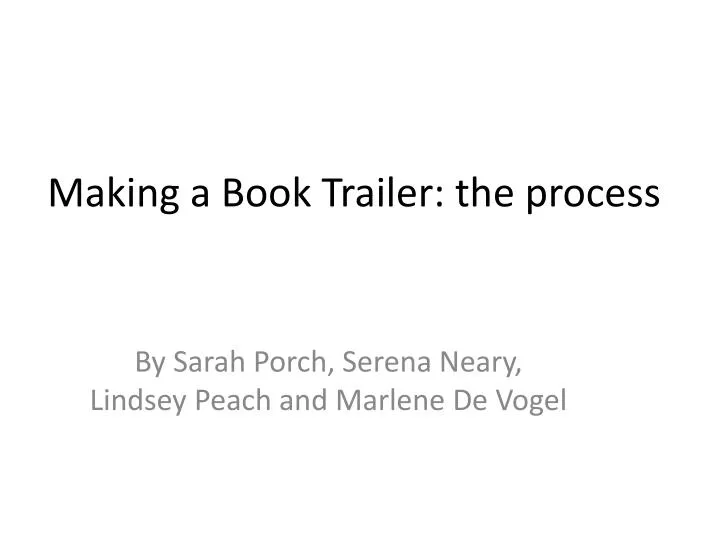 making a book trailer the process