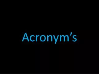 acronym s