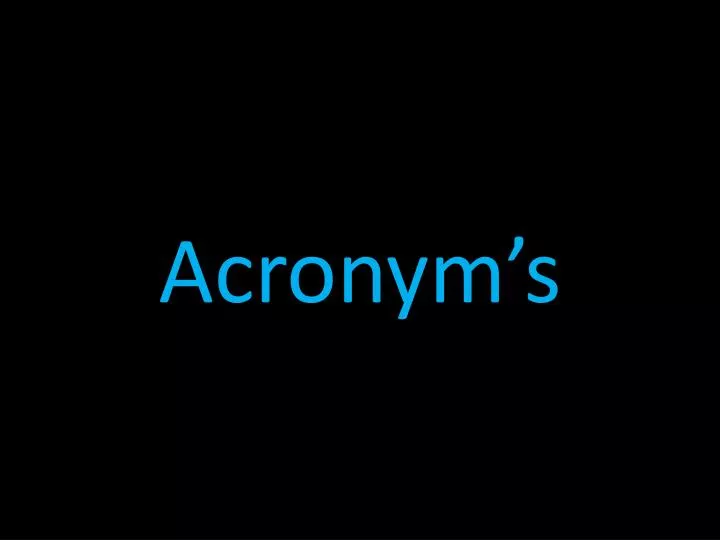 acronym s