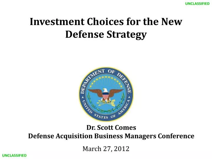 investment choices for the new defense strategy