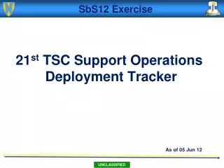 21 st TSC Support Operations Deployment Tracker