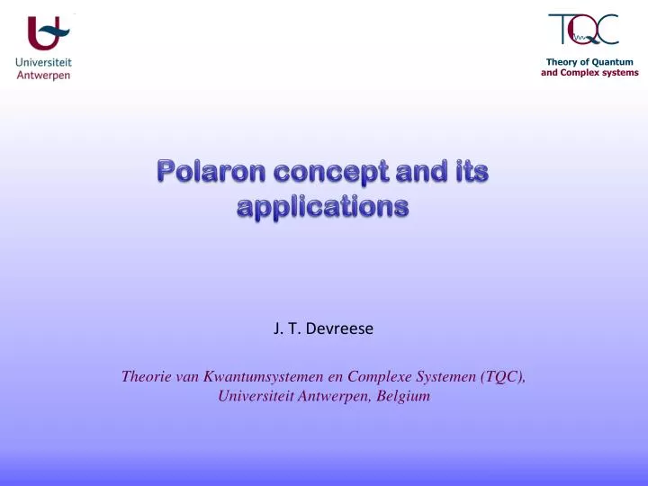 polaron concept and its applications