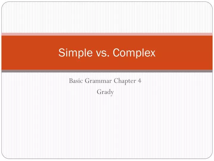 simple vs complex