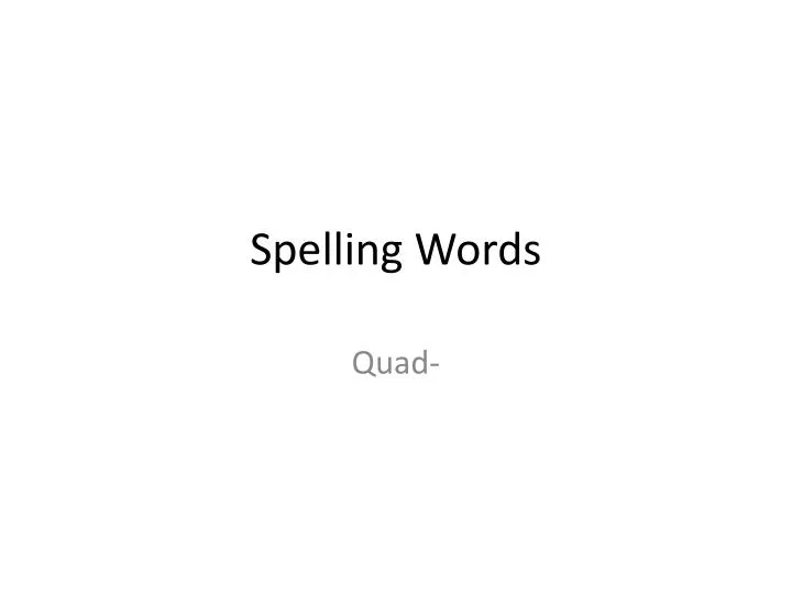 spelling words