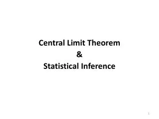 Central Limit Theorem &amp; Statistical Inference