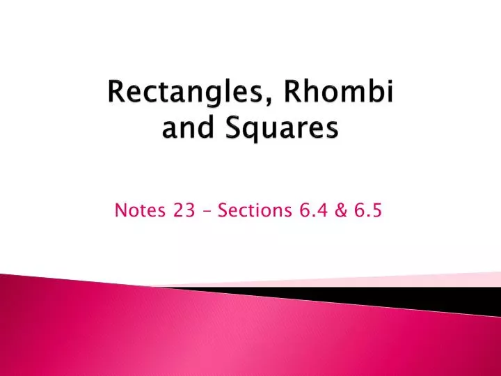 rectangles rhombi and squares