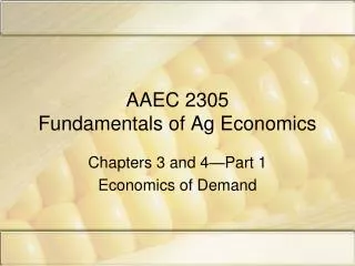AAEC 2305 Fundamentals of Ag Economics