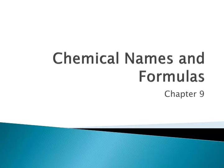 chemical names and formulas