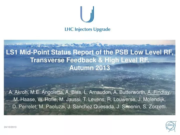 ls1 mid point status report of the psb low level rf transverse feedback high level rf autumn 2013