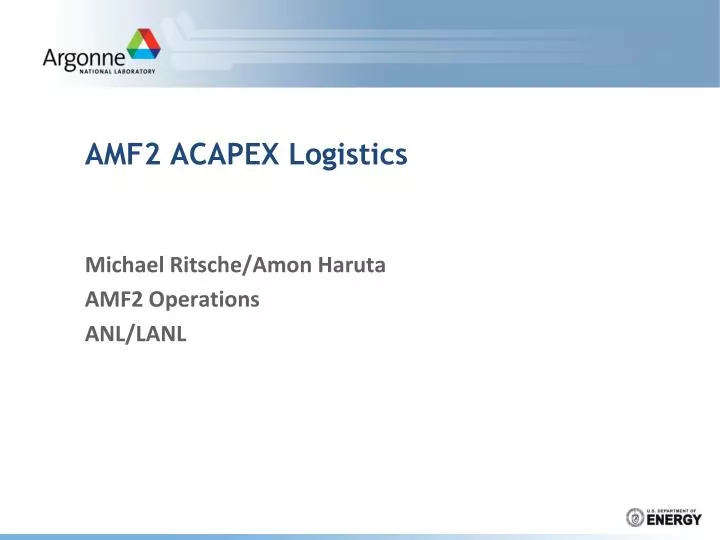 amf2 acapex logistics