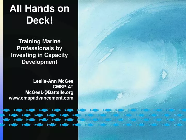 all hands on deck training marine professionals by investing in capacity development
