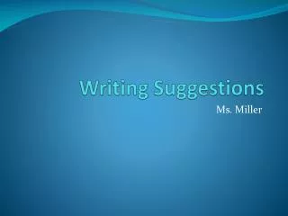 Writing Suggestions