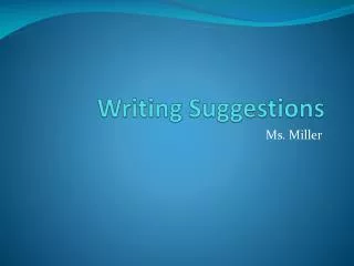 writing suggestions