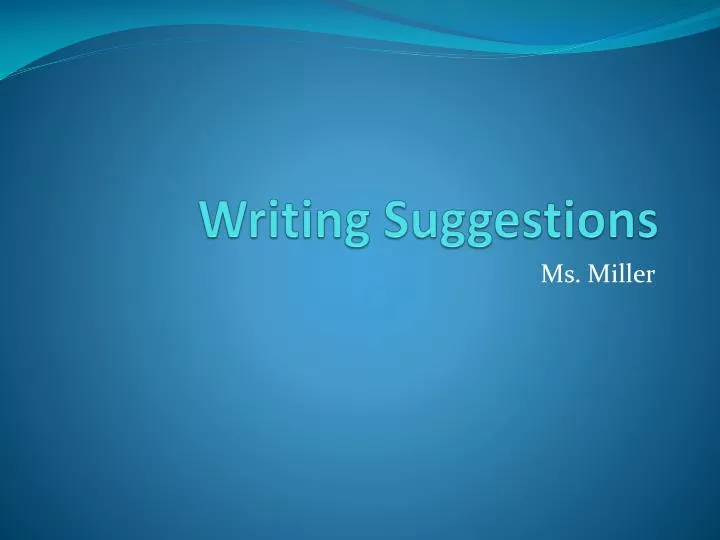 writing suggestions