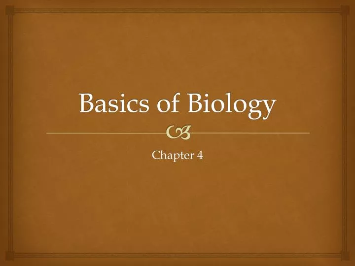 basics of biology