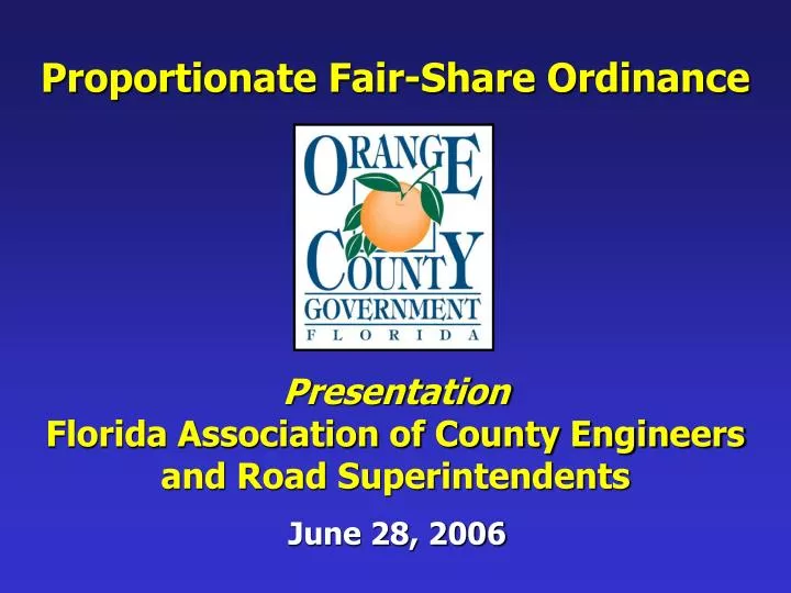 presentation florida association of county engineers and road superintendents