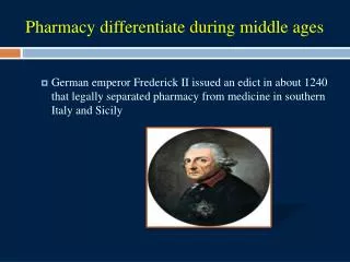 pharmacy differentiate during middle ages