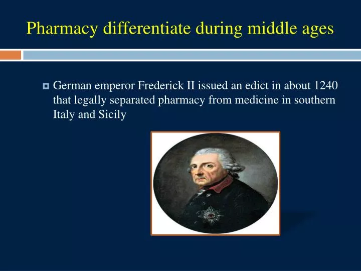 pharmacy differentiate during middle ages