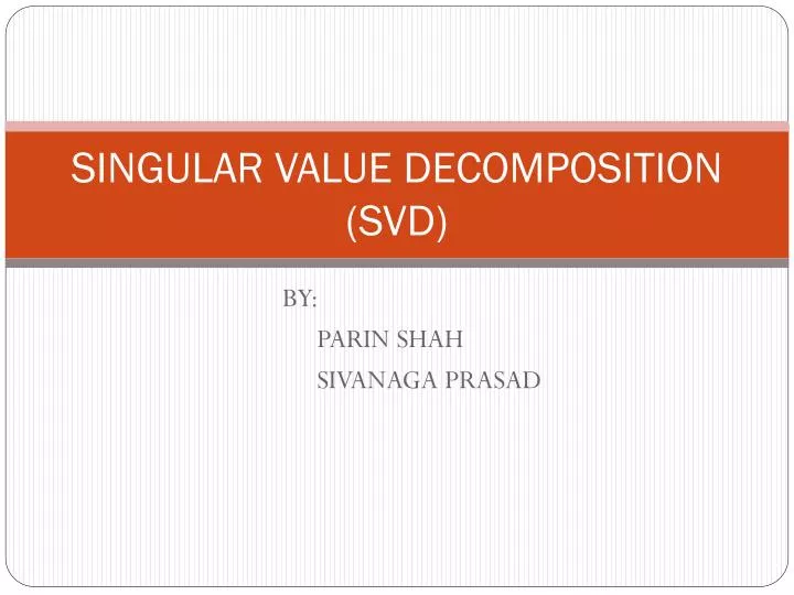 singular value decomposition svd