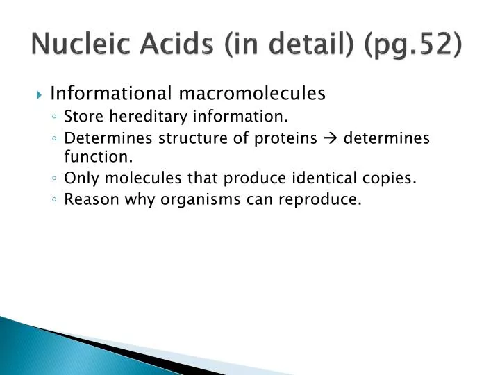 nucleic acids in detail pg 52