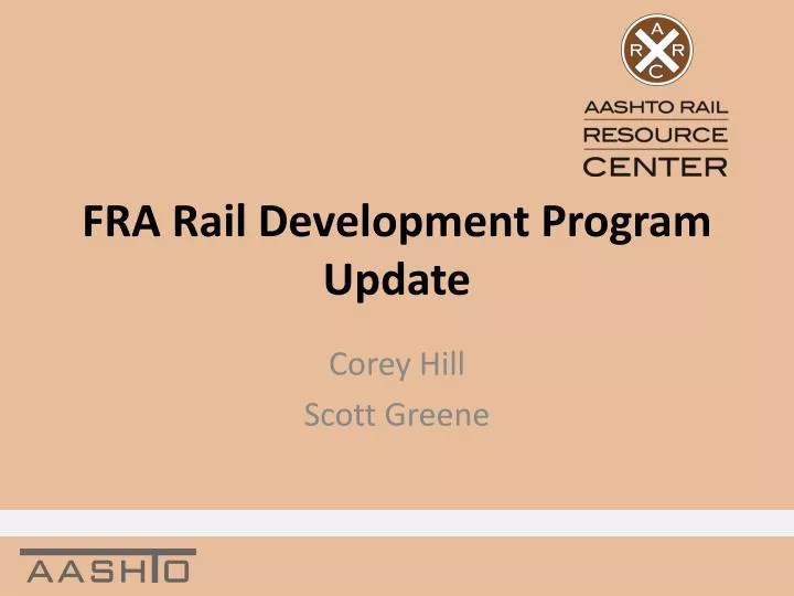 fra rail development program update