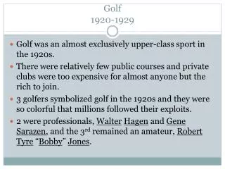 Golf 1920-1929