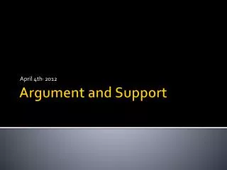 Argument and Support