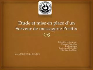 etude et mise en place d un serveur de messagerie postfix
